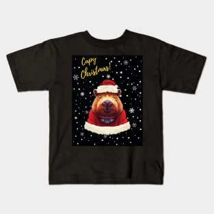 Capy Christmas - Capybara dressed as santa Kids T-Shirt